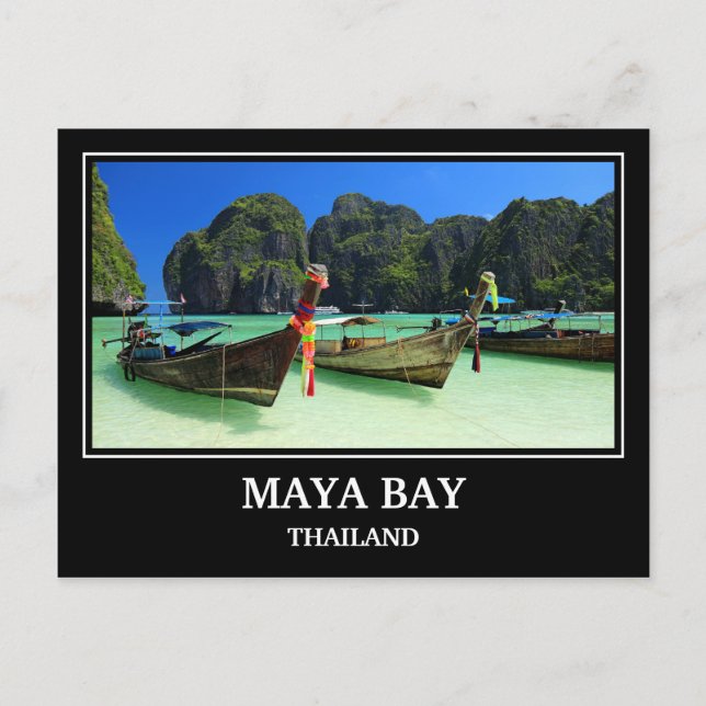Carte postale de la baie de Maya en Thaïlande (Devant)