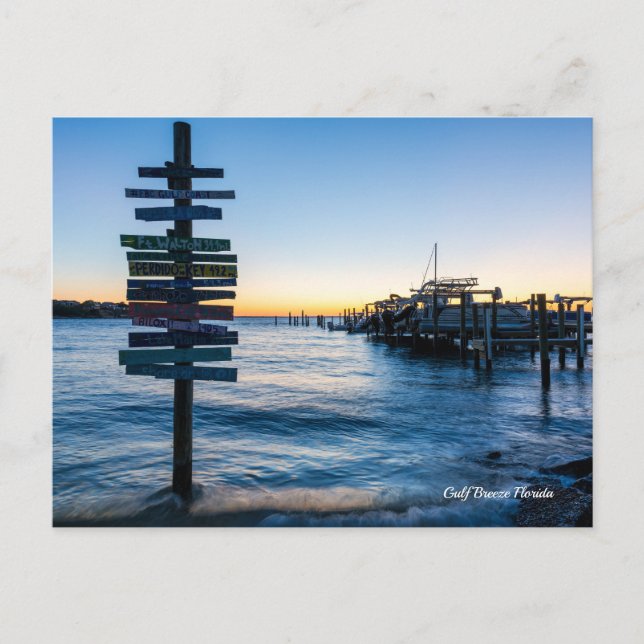 Carte postale de la baie Pensacola Sunset By Dock (Devant)