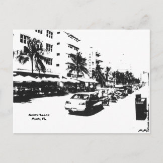 Carte postale de la bande sur la plage sud, miami