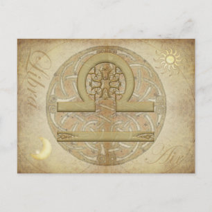 Carte postale de la bibliothèque des signes Zodiac