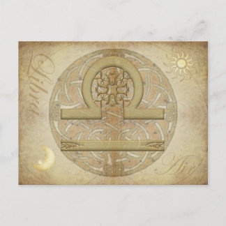 Carte postale de la bibliothèque des signes Zodiac