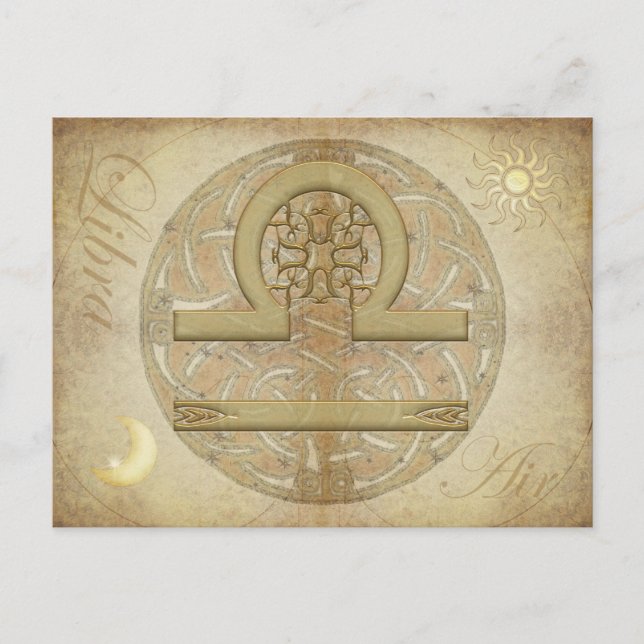 Carte postale de la bibliothèque des signes Zodiac (Devant)