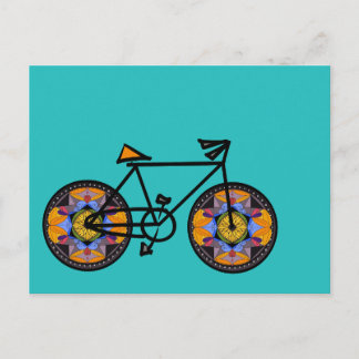 Carte postale de la bicyclette tournesol