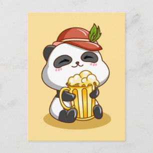 Carte postale de la bière Panda Bear Oktoberfest