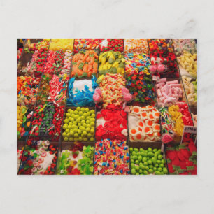 Carte postale de la boutique de bonbons colorés
