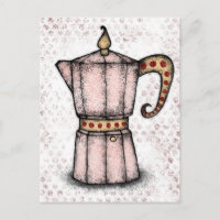 Carte postale de la cafetière à expresso sur gazin