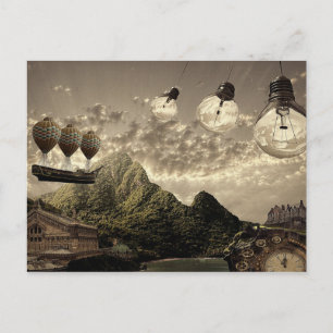 carte postale de la campagne steampunk