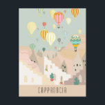 Carte Postale De La Cappadoce | Kapadokya rêve de<br><div class="desc">Imaginaire peinture abstraite d'un spectacle de montgolfières colorées magiques à Cappadoce en Turquie, présenté sur une carte postale de Goreme, Cappadoce. Peinture de bulles d'air contemporaines colorées, avec des Kapadokya, des ballons de Cappadoce. Un ballon d'or magique et rêvé voyage des cadeaux d'art de la Cappadoce et la décoration de...</div>