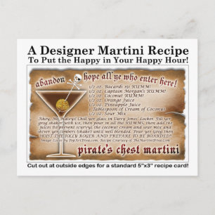 Carte postale de la carte à base de martini à la p