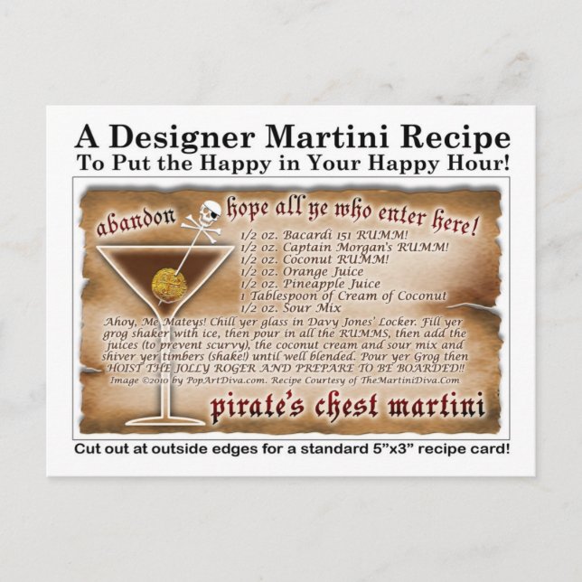 Carte postale de la carte à base de martini à la p (Devant)