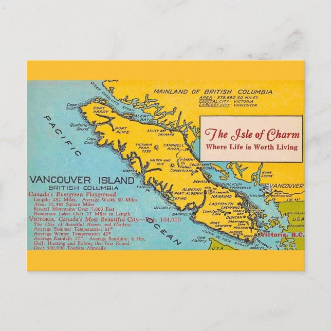 Carte postale de la carte ancienne de l'île de Van (Devant)
