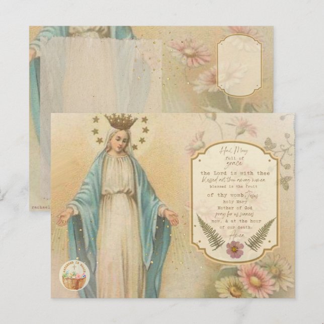 Carte postale de la carte de prière catholique ant (Devant / Derrière)