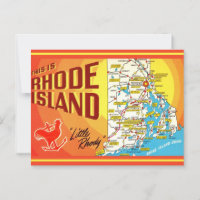 Carte postale de la carte de Rhode Island