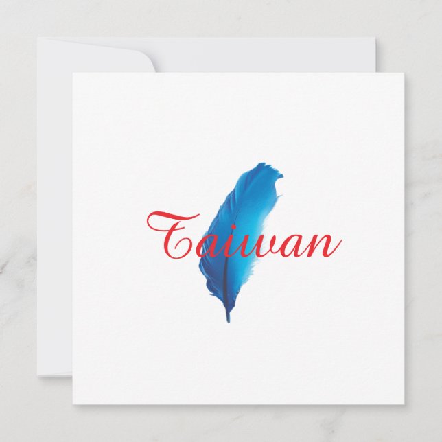 Carte postale de la carte de Taïwan à plume bleue (Devant)