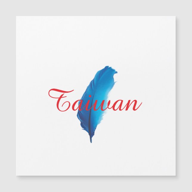 Carte postale de la carte de Taïwan à plume bleue (Devant)