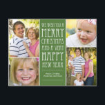 Carte postale de la carte de voeux de Noël<br><div class="desc">Célébrez la saison avec cette carte postale de vacances moderne et élégante de Berry Berry Sweet.</div>