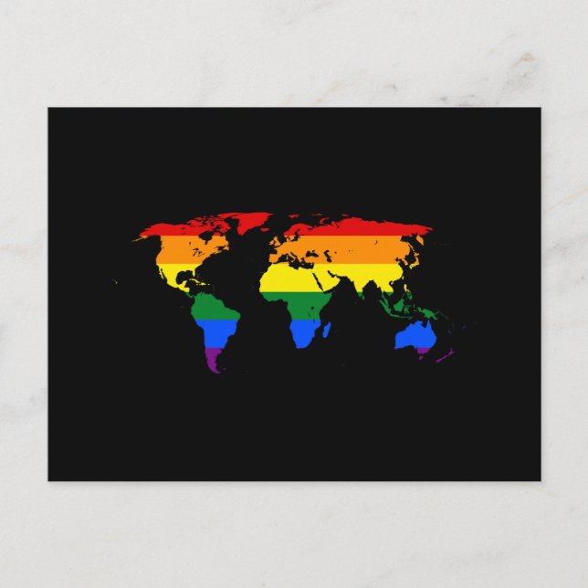 Carte postale de la carte du monde de la fierté ar (Devant)