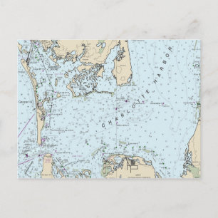 Carte postale de la carte nautique de Charlotte Ha
