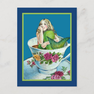 Carte postale de la carte postale de thé de sirène