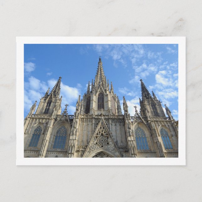 Carte postale de la cathédrale de Barcelone (Devant)