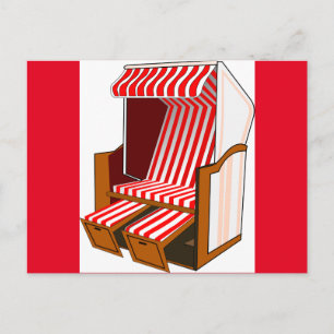 Carte postale de la chaise Red & White Beach