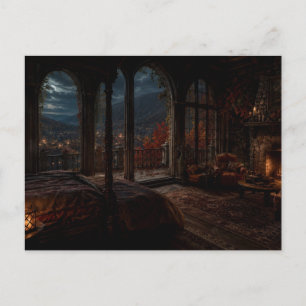 Carte postale de la chambre à coucher d'Automne He