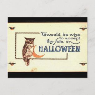 Carte postale de la Chouette d'Halloween Vintage K