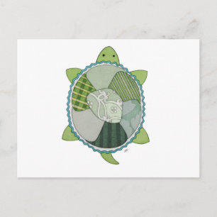 Carte postale de la clé Lime Turtle