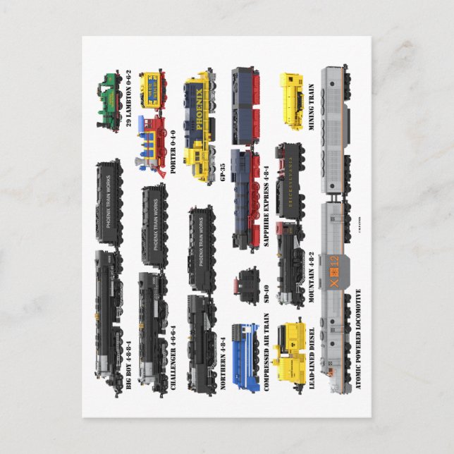 Carte postale de la collection de trains PTW (Devant)