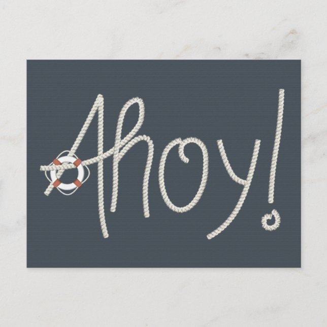 Carte postale de la corde d'ahoy nautique (Devant)