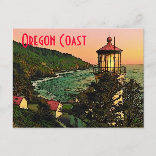 Carte postale de la côte de l'Oregon (Devant)