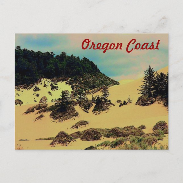 Carte postale de la côte de l'Oregon (dunes) (Devant)