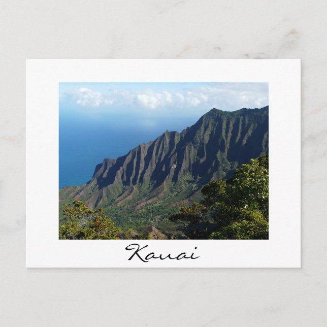 Carte postale de la côte Na Pali sur Kauai white t (Devant)