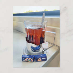 Carte postale de la Coupe du Hot Tea Train Ukraine