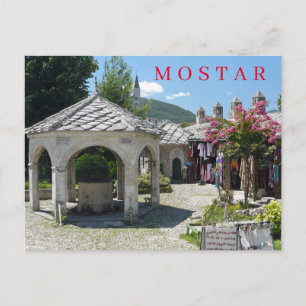 Carte postale de la cour de la mosquée de Mostar