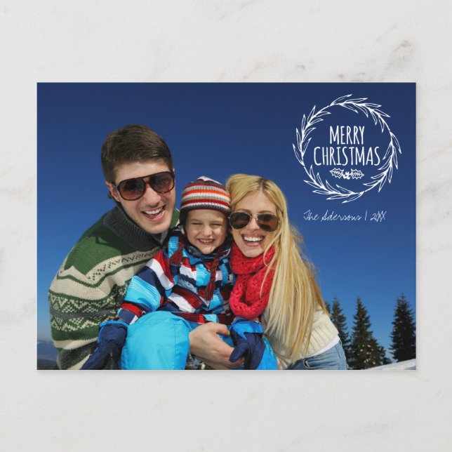 Carte postale de la couronne de Noël (Devant)