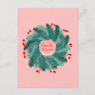 Carte postale de la couronne de Noël tchèque