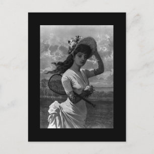 Carte postale de la dame de tennis victorienne