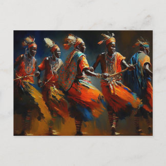 Carte postale de la danse des guerriers masaïs Afr
