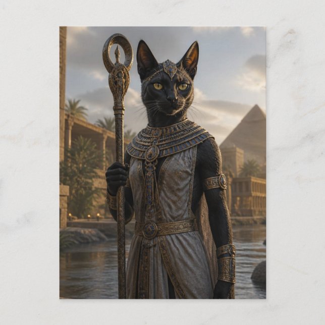 Carte postale de la déesse féline Bastet (Devant)