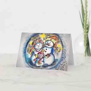 Carte postale de la famille des motoneigistes ukra