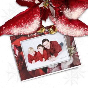 Carte postale de la famille Poinsettia Red Christm