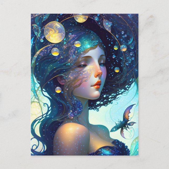 Carte postale de la femme des étoiles (Devant)