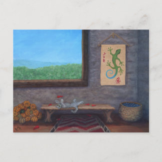 Carte postale de la fenêtre de montagne