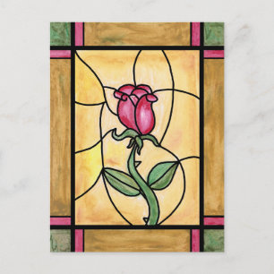 Carte postale de la fenêtre rose