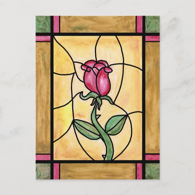 Carte postale de la fenêtre rose (Devant)