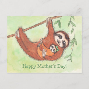 Carte postale de la fête des mères de mignonne Slo