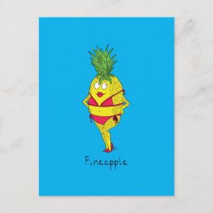 Carte postale de la fille à l'ananas Fineapple