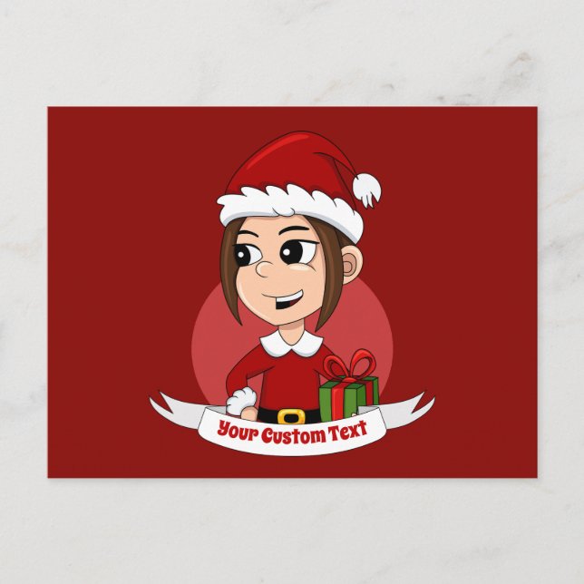 Carte postale de la fille de Noël (Devant)