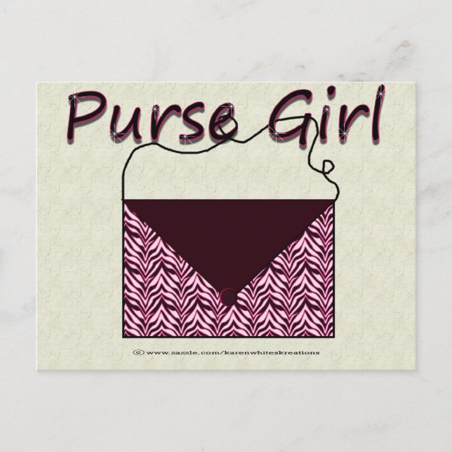 Carte postale de la fille Zebra Purse (Devant)